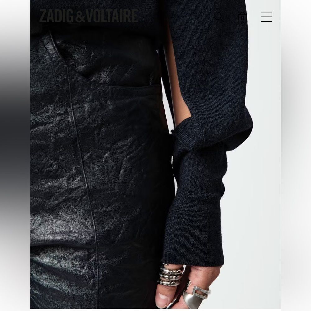 $298 Zadig & Voltaire Women's Encre navy blue merino wool jumper sweater NEW - Picture 3 of 10